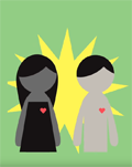 illustration, 2 people from motion graphic video